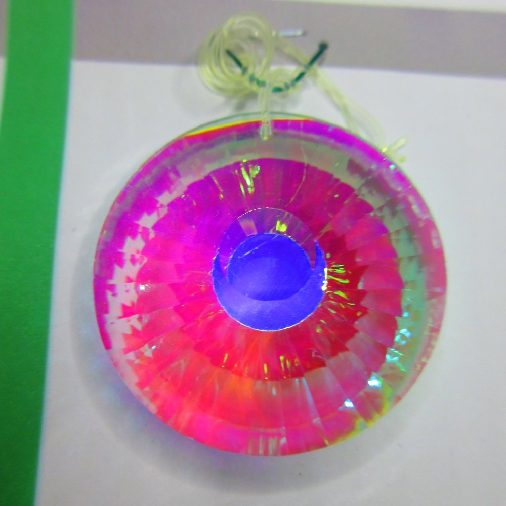 Faceted Glass Donut Chandlier Drop